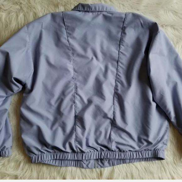 VTG Teddi Bomber Jacket Size L Periwinkle Dusty Blue Grandma Country - Picture 2 of 7